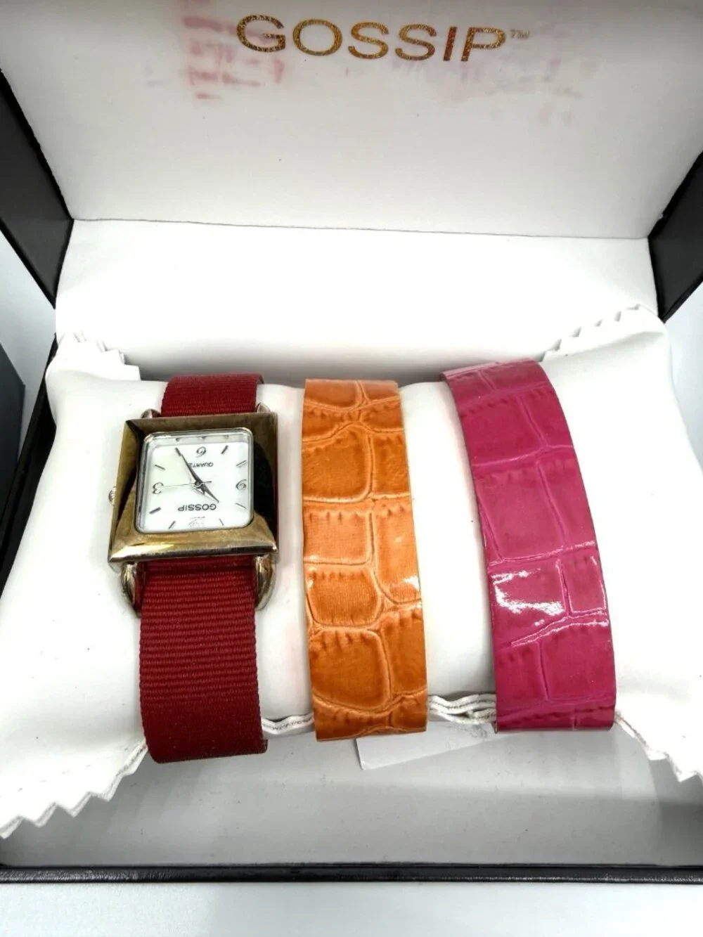 Lot 4 Gossip Womens Quartz Watches Interchangeable Bands Crystal Leather 4 Boxes